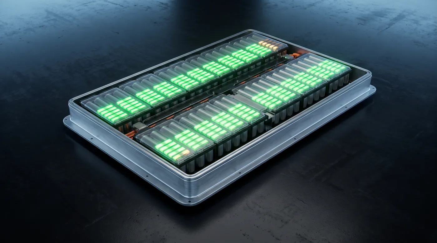 Zellmodule eines Hochvolt-Akkus mit Ladezustandsanzeige